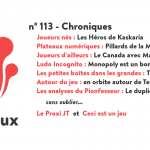 N°113 – Chroniques