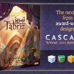 Après Cascadia, Randy Flynn propose TABRIZ bientôt sur gamefound chez Crafty Games (1–5 joueurs, 10 ans et +, 30–60 Min) / ça rappelle Istanbul